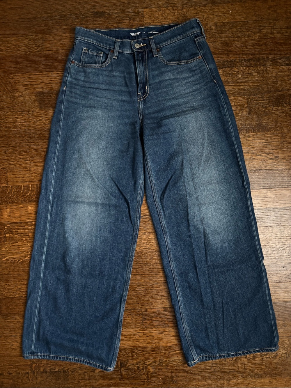 High-waisted baggy Wide Leg medium Wash Jeans